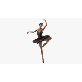 Dark Skinned Black Ballerina Rigged 3D model